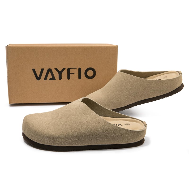 Vayfio Women's Solid Color Clog Slip-On Shoes - Classic Minimalist Mules, Comfortable All-Day Wear for Indoor & Outdoor Khaki 08 - Image 5