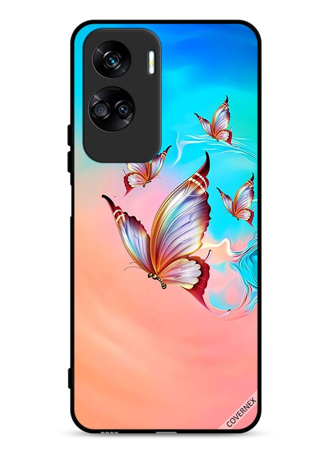 Covernex Honor 90 Lite 5G Protective Case Cover Butterflies Flying Over Paint Color  - Image 1