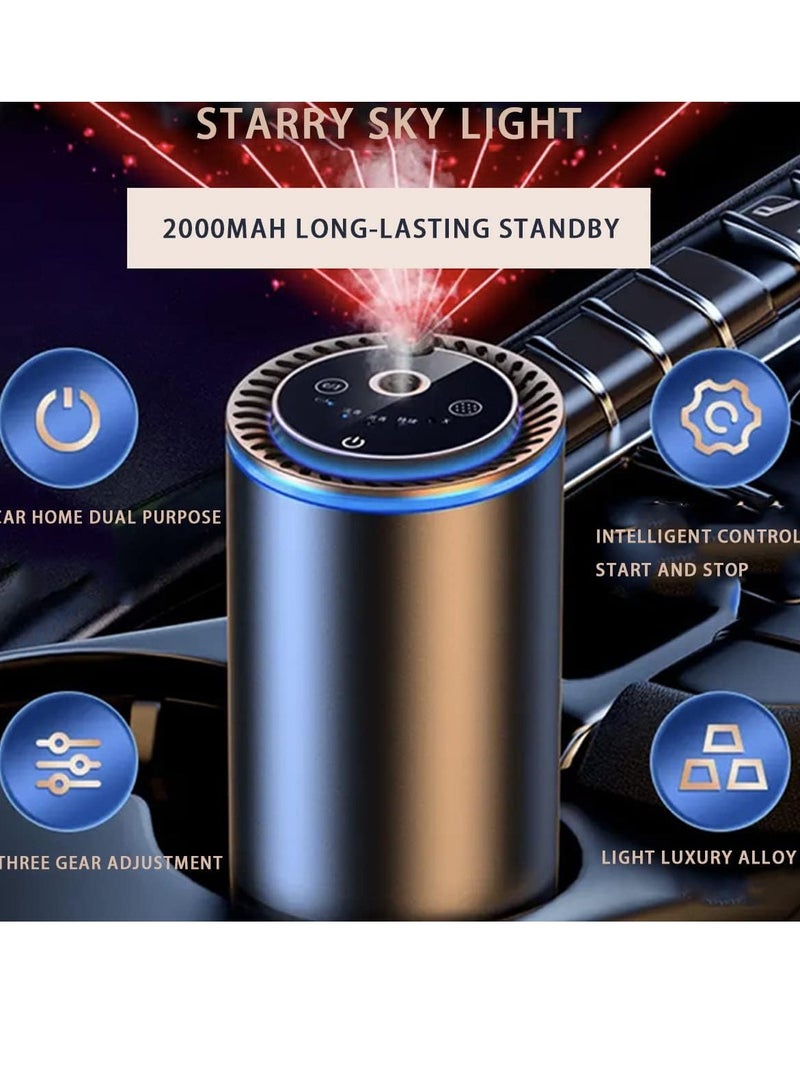 Car Air Fresheners Portable AI Car Diffuser With Star Projector Light 20000Ma Long Standby Aromatherapy Luxury Car Accessorie Black - Image 2