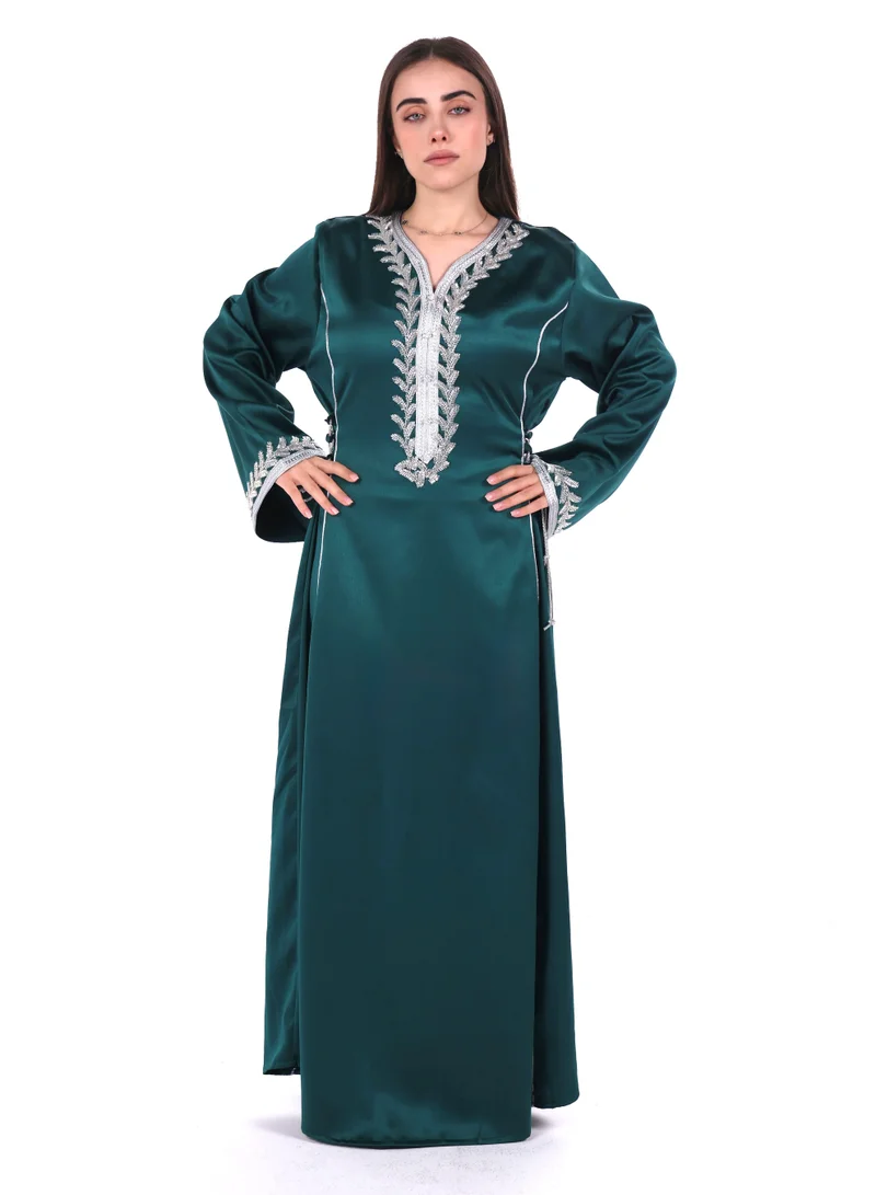 women satin jalabiya dress