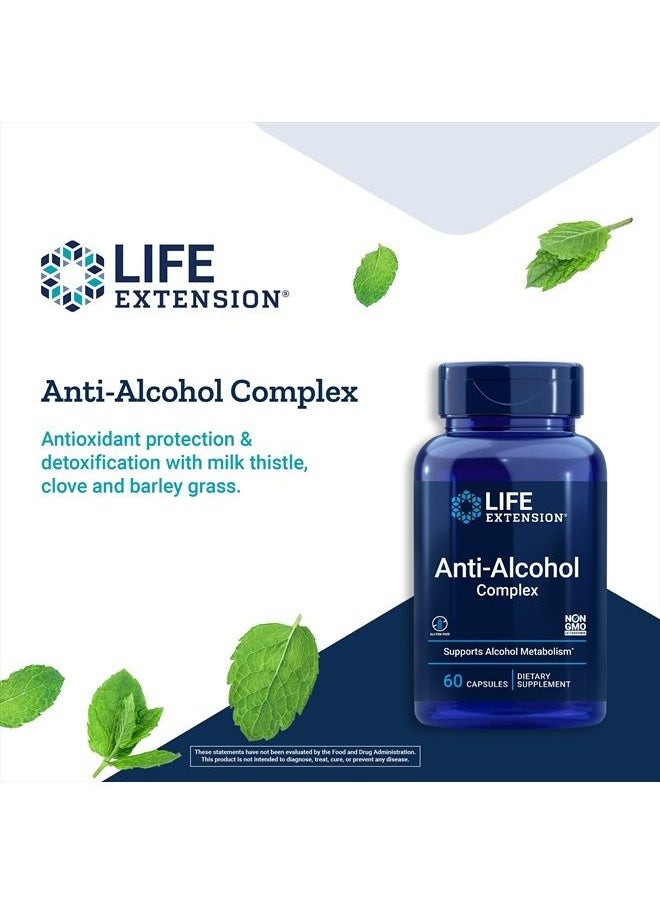 Anti-Alcohol Complex - Supplement for Liver Health Support and Better Mornings After Drink - Gluten-Free, Non-GMO, Vegetarian