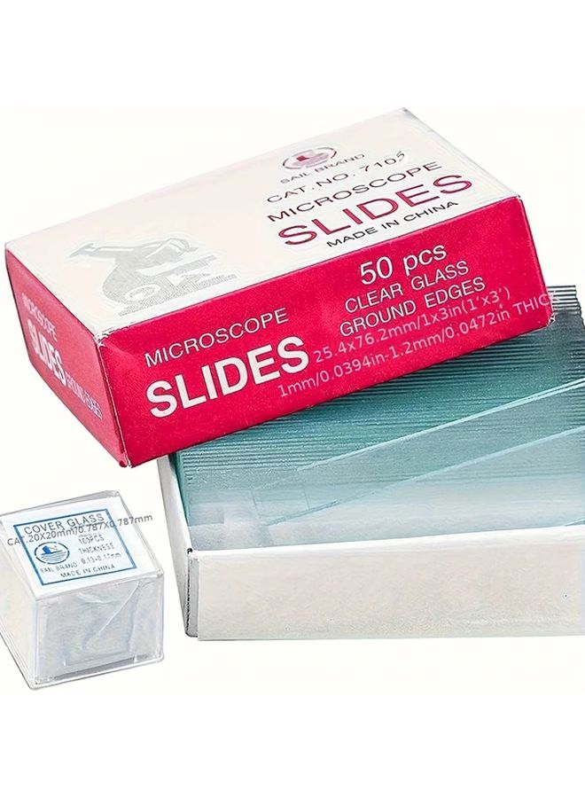 100pcs Microscope Sample Slides Kit With Cover Glass For Lab Science Education - Image 4