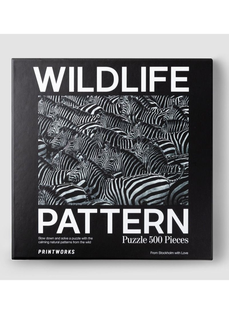 PrintWorks - Puzzle wildlife Pattern Zebra 500pc Jigsaw - Image 1