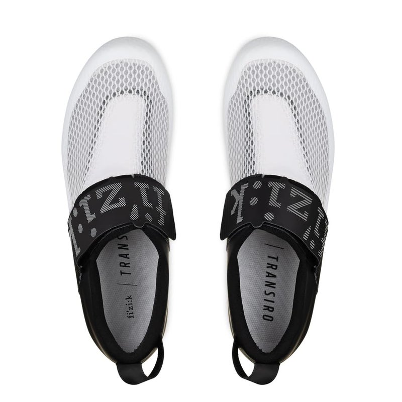 Fizik Transiro Hydra, Highly Breathable Triathlon Innovative Shoes, White/Black, 8.5-9 - Image 3
