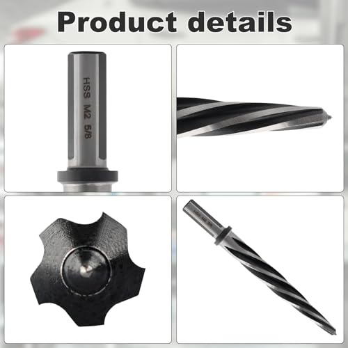 Rocaris 5/8" M2 HSS Taper Chucking Reamer Drill Bit, Taper Reamer Drill Bit for Steel, Alloy, Aluminum, Wood, Plastic - Image 4
