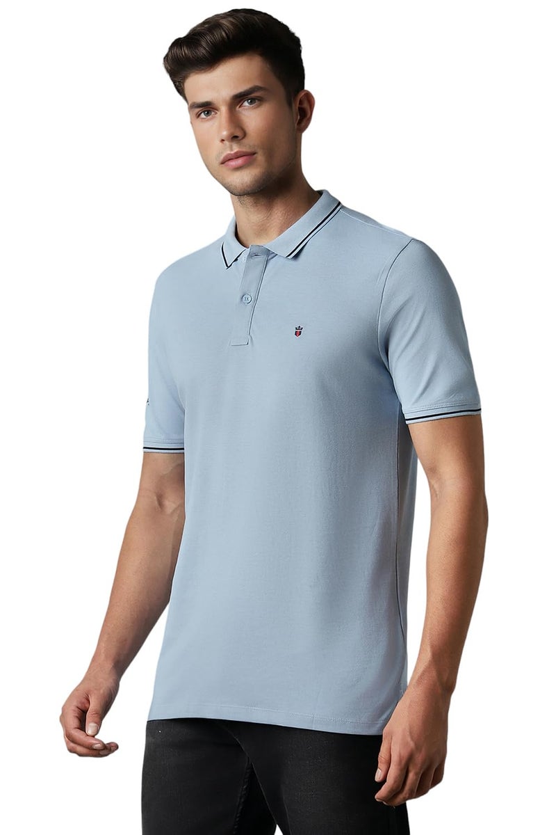 LOUIS PHILIPPE قميص قطني صلب للرجال من لويس فيليب بقصة ضيقة (LRKPCSLFZ14493_أزرق فاتح, 2XL) - Image 2
