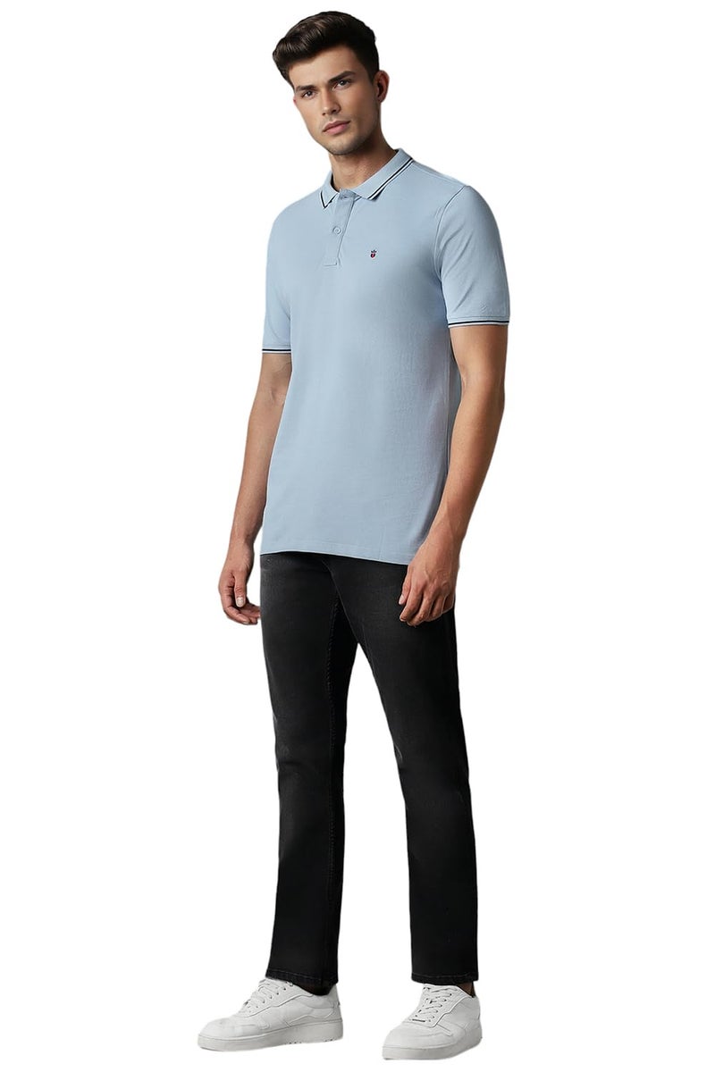 LOUIS PHILIPPE قميص قطني صلب للرجال من لويس فيليب بقصة ضيقة (LRKPCSLFZ14493_أزرق فاتح, 2XL) - Image 5