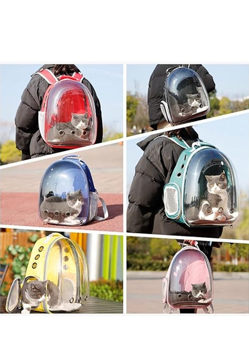 Cat Carrier Bubble Bag, Transparent Pet Convenient Backpack Breathable Capsule Bag for Small Medium Dogs Cats, Airline Approved Travel Pet Carrier, for Hiking Travel Outdoor Use (Blue) - Image 3