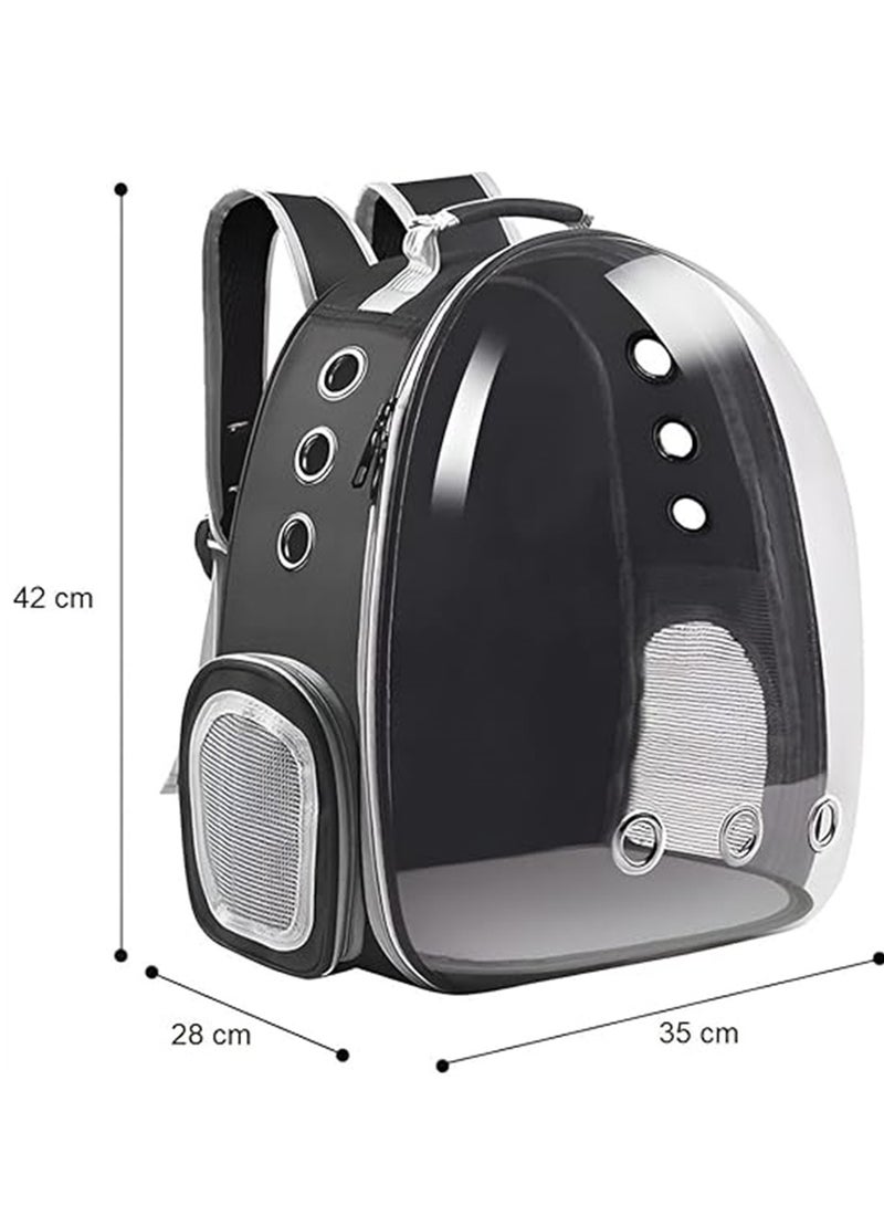 Cat Carrier Bubble Bag, Transparent Pet Convenient Backpack Breathable Capsule Bag for Small Medium Dogs Cats, Airline Approved Travel Pet Carrier, for Hiking Travel Outdoor Use (Blue) - Image 5
