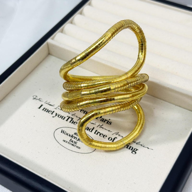 HTH Bendable Snake Necklace Flexible Adjustable Snake Choker Necklace Bracelet Accessories (Gold) - Image 5