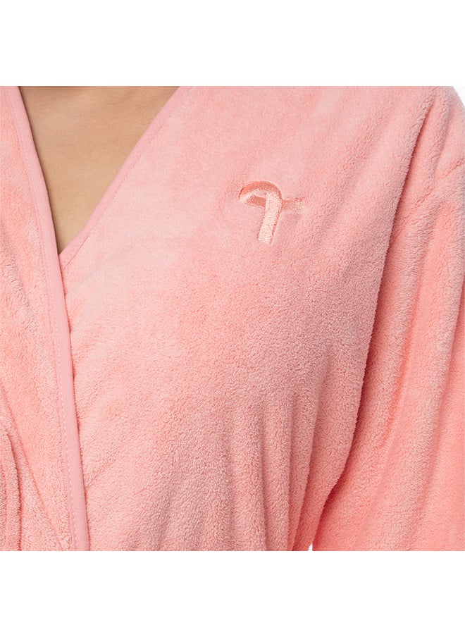 Tela Bathrobe Made of Coral Fleece Material Available in Different Sizes- Pink  - Image 5