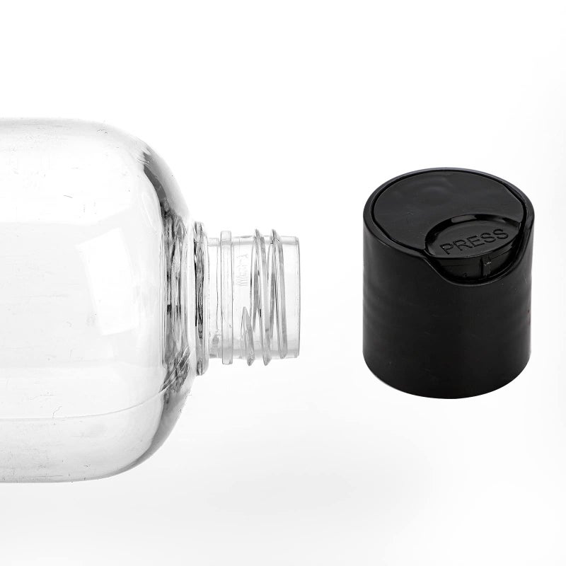Peohud 20 Pack 16oz Clear Plastic Empty Bottles with Disc Top Flip Caps, Refillable Shampoo Bottles, Squeezable Travel Containers for Lotions, Cosmetics, Liquid Body Soap, Creams, BPA Free - Image 4