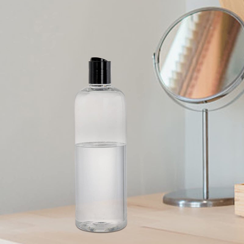 Peohud 20 Pack 16oz Clear Plastic Empty Bottles with Disc Top Flip Caps, Refillable Shampoo Bottles, Squeezable Travel Containers for Lotions, Cosmetics, Liquid Body Soap, Creams, BPA Free - Image 5