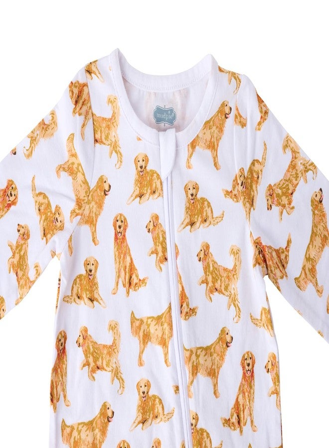 Mud Pie Golden Retriever Dog Unisex Baby Sleeper, 0-3 Months - Image 2