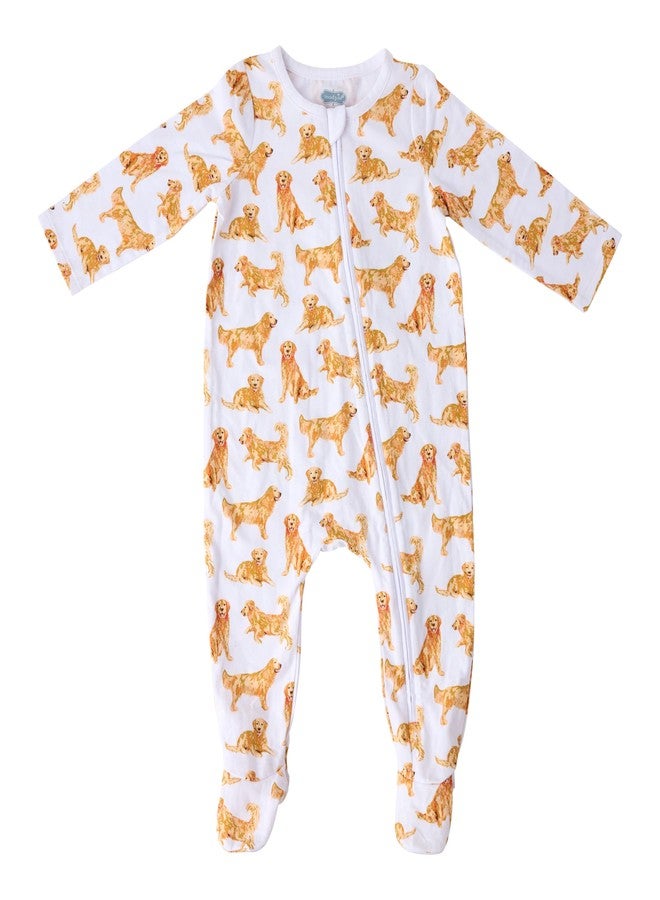 Mud Pie Golden Retriever Dog Unisex Baby Sleeper, 0-3 Months - Image 1