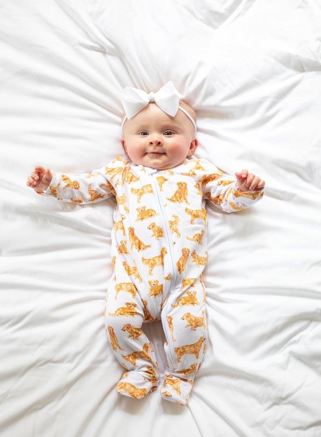 Mud Pie Golden Retriever Dog Unisex Baby Sleeper, 0-3 Months - Image 4