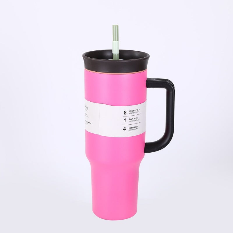 1200Ml New Plastic Spray Car Cup 40Oz Portable 304 Stainless Steel Car Cold Ice Handle Cup - Image 1