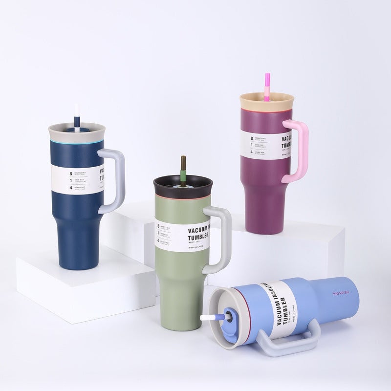 1200Ml New Plastic Spray Car Cup 40Oz Portable 304 Stainless Steel Car Cold Ice Handle Cup - Image 4