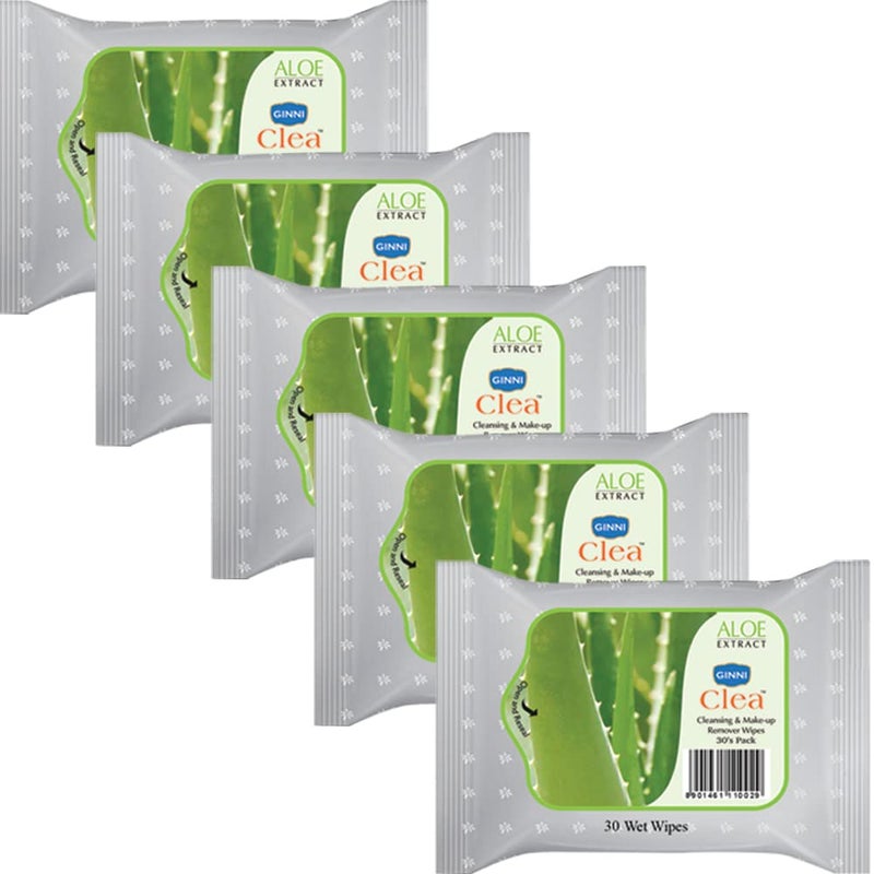 GINNI CLEA Cleansing & Makeup Remover Wipes, Wet Tissues for Face Moisturizing With Aloe Vera Goodness (150 Wipes) - Image 5
