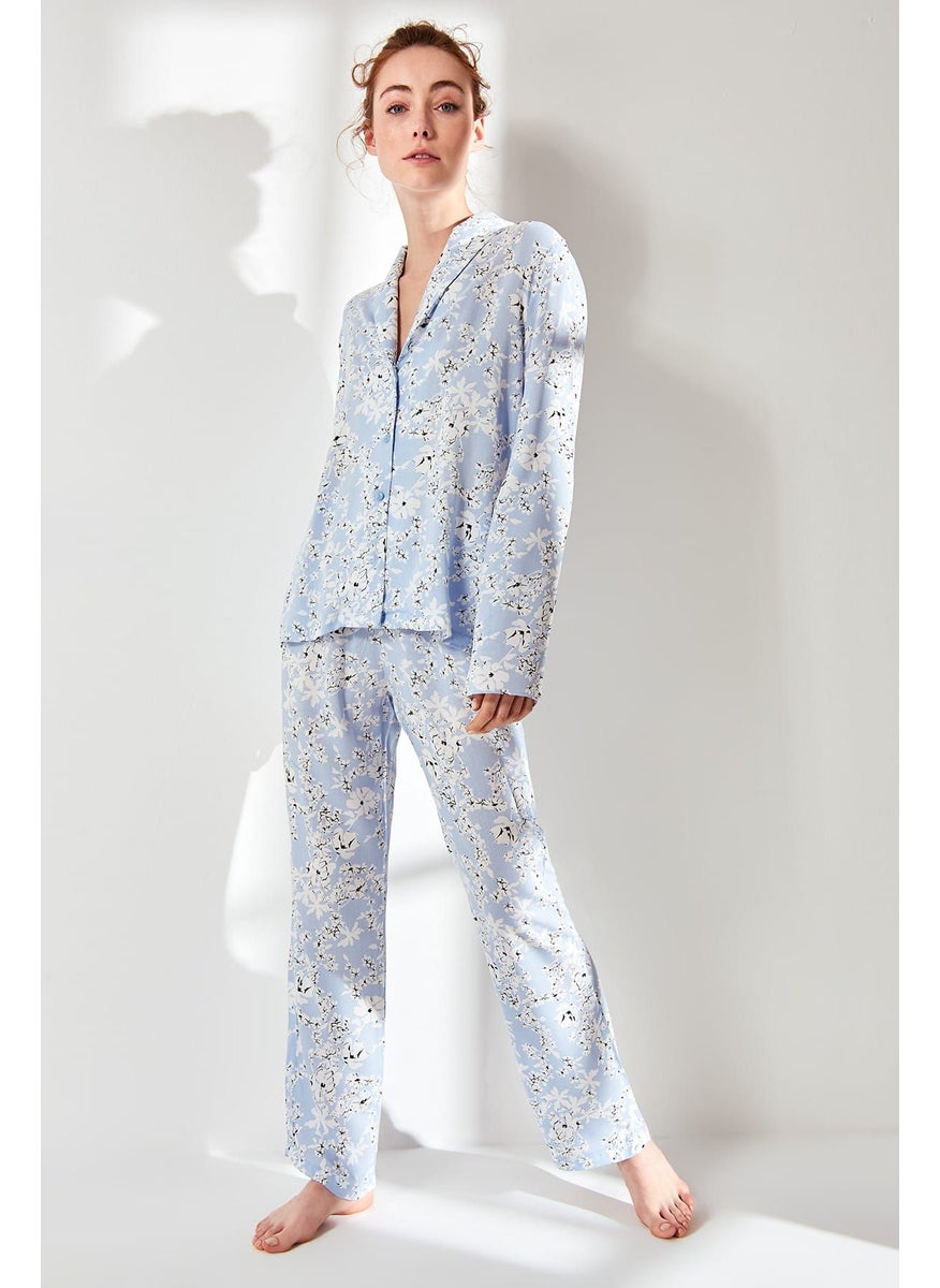 trendyol - Floral Print Shirt & Pyjama Set - Image 1