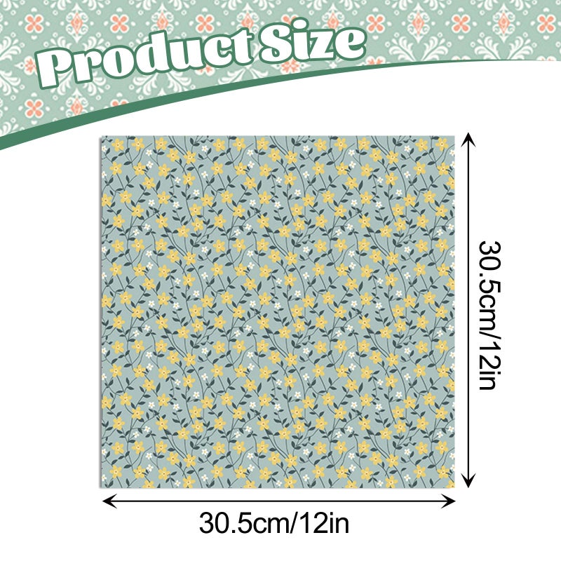 MIATTCLD Scrapbook Paper 12x12 In Double Sided Decorative Paper for Scrapbooking, 24 Sheets/24 Designs Spring Floral Patterned Craft Paper for Junk Journals DIY Cards Album Decoration (Blue) - Image 2