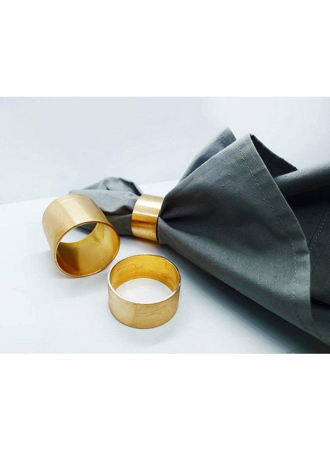 سكافيج حامل حلقات مناديل من SKAVIJ مصنوع يدويًا من الأنابيب الملتوية، مناسب لحفلات العشاء والزفاف وعيد الشكر وعيد الميلاد (12 قطعة ذهبية) - Image 3