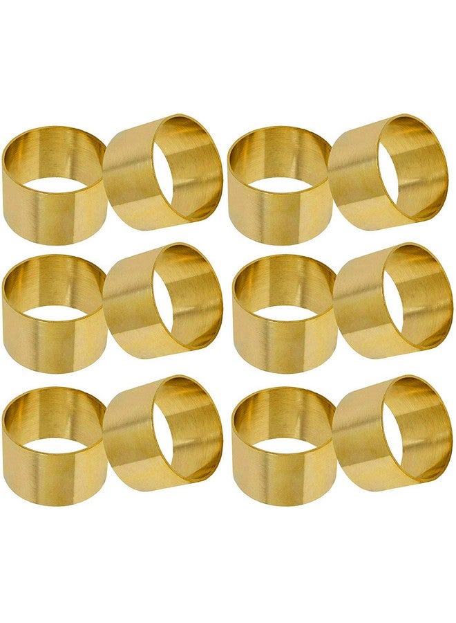 سكافيج حامل حلقات مناديل من SKAVIJ مصنوع يدويًا من الأنابيب الملتوية، مناسب لحفلات العشاء والزفاف وعيد الشكر وعيد الميلاد (12 قطعة ذهبية) - Image 1