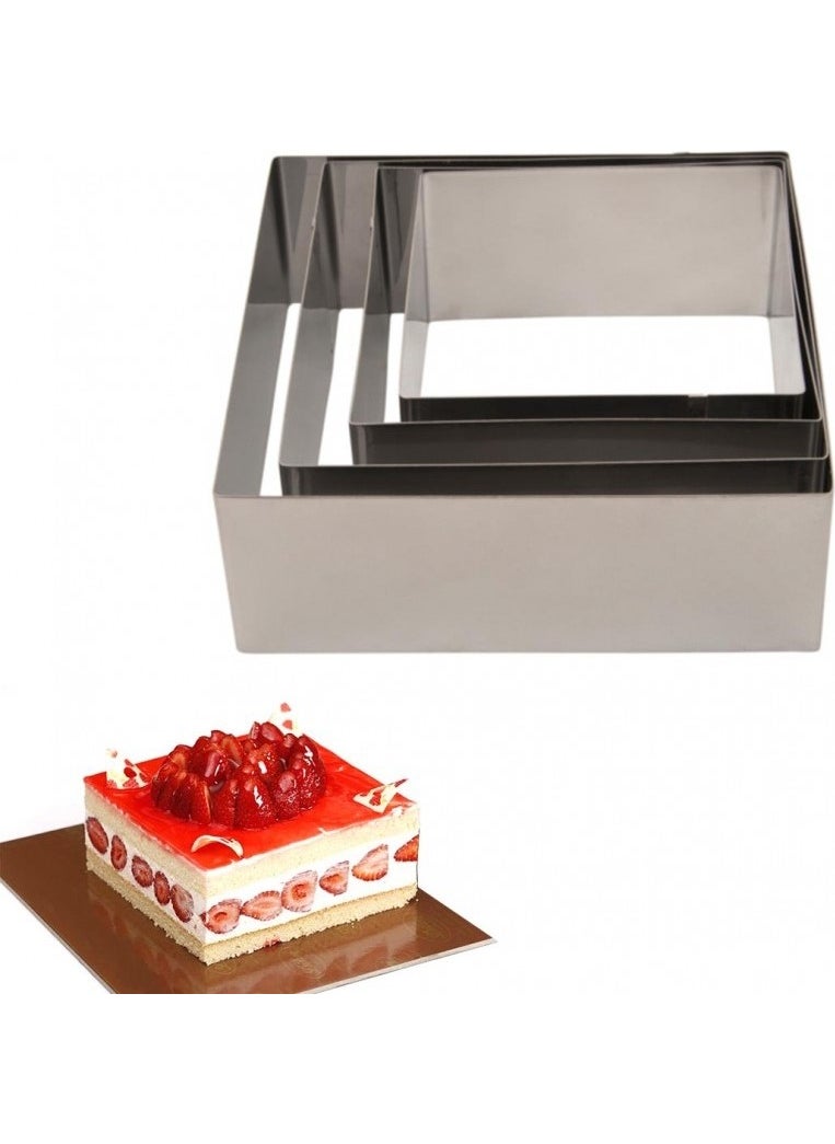 Nar Kalıp Narkalıp Square Circle Cake Mold Set of 4 Depth 6cm 