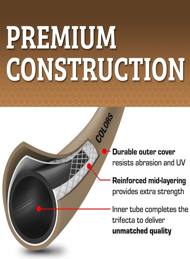 خرطوم حديقة Flexzilla Colors™ SwivelGrip®، 5/8 بوصة × 25 قدمًا، وصلات GHT من 3/4 بوصة إلى 11 1/2 بوصة، نشارة بنية - Image 2