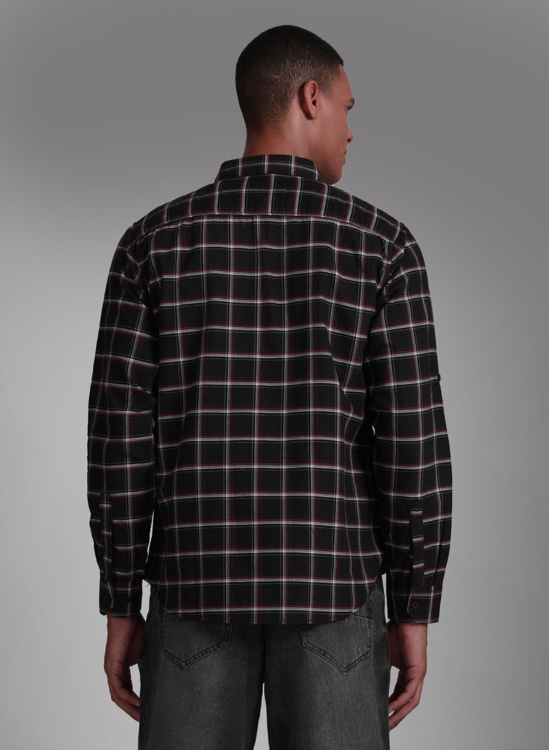 HIGH STAR Regular Fit Checked Pattern Full Sleeve Spread Collar Mid Rise Classic Casual Cotton Shirt for Men - Image 3