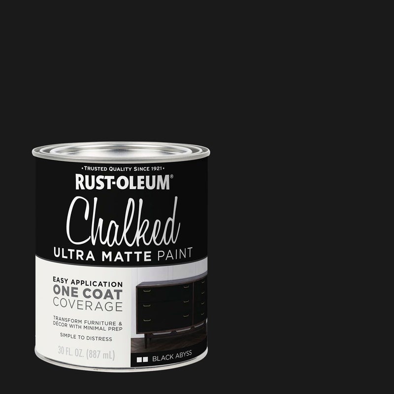 Rust-Oleum Black Abyss Chalked All-in-One Ultra Matte Paint | One Coat Coverage | No Primer, Sanding, Or Topcoat Needed | Easy Clean Up | Made in USA | 30 OZ - Image 2