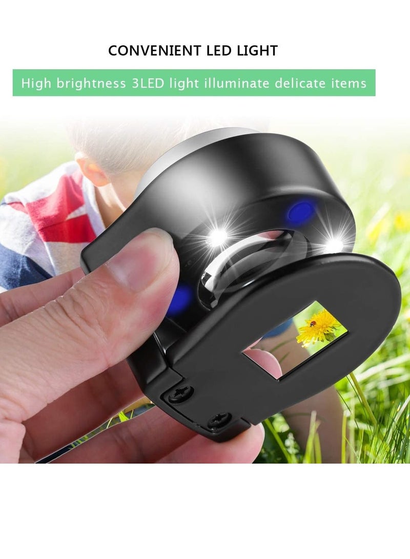 كيلا Coin Magnifier, Rechargeable Portable USB 6 Lights Metal UV Magnifying with Ptical Glass Lens Scale for Jewelry, Textile, Gems, Stamps, Coins and Plants - Image 2