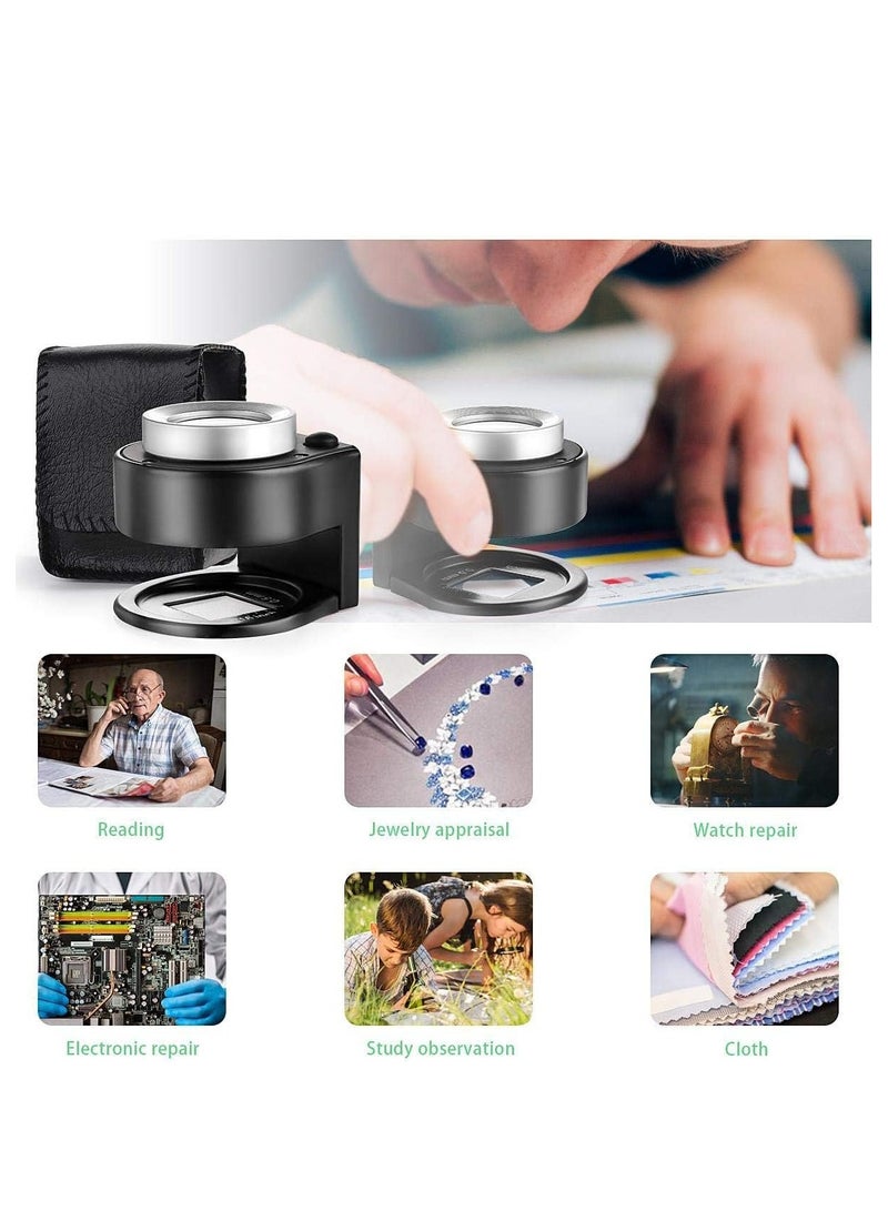 كيلا Coin Magnifier, Rechargeable Portable USB 6 Lights Metal UV Magnifying with Ptical Glass Lens Scale for Jewelry, Textile, Gems, Stamps, Coins and Plants - Image 5