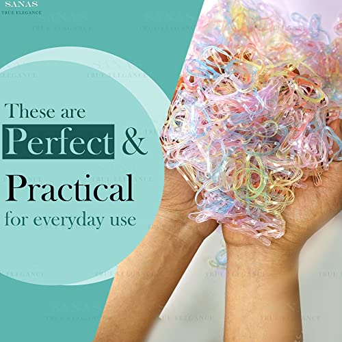 Sanas Medium Elastic Rubber Bands 1100PCS Home/Office/Kitchen/Stationary Multicolour Elastic Bands Gulel Rubber Multi-Purpose Rubber Bands Baby Hair Ties Reusable Bands Assorted Colours 1100PCS (TWC) - Image 5