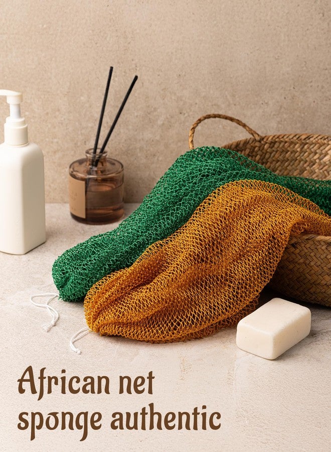 Yiclick African Net Sponge Authentic with Knots 2 Pack - Exfoliating Washcloth Towel, Back Scrubber for Shower Bath, Exfoliating Body Scrubber Exfoliator, African Rags Wash Cloth Loofah Lufa Sponge - Image 2