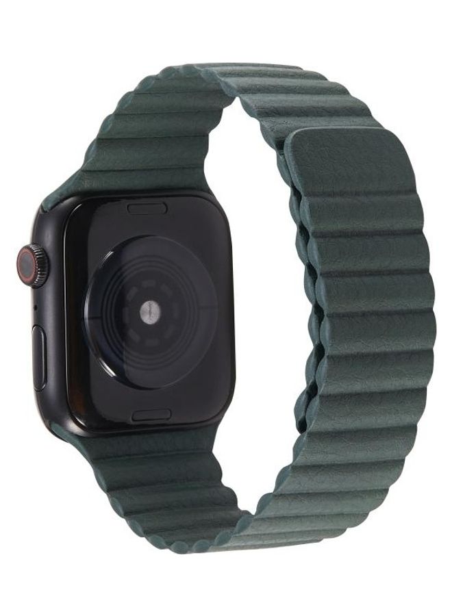 NIBEMINENT Two Loop Magnetic Replacement Strap Watchband For Apple Watch Series 1/2/3/4/5/6/7/SE 42-44-45mm Turquoise Green - Image 1