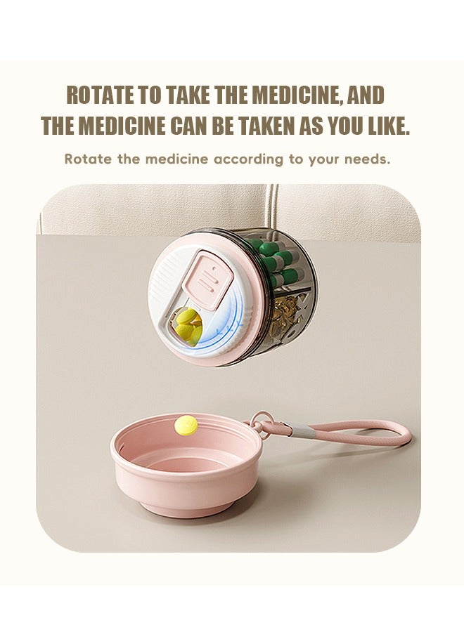 Beyond 2 Pcs Pill Cases Pill Organizer, Portable Travel Storage Medicine Box for Vitamins Fish Oils and a Variety of Pills Fits in Purse Pocket (White+Pink) - Image 3