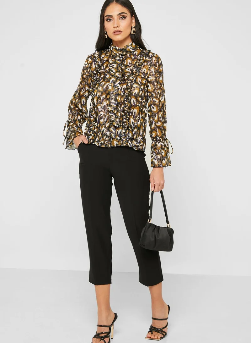 Little Mistress High Neck Printed Top