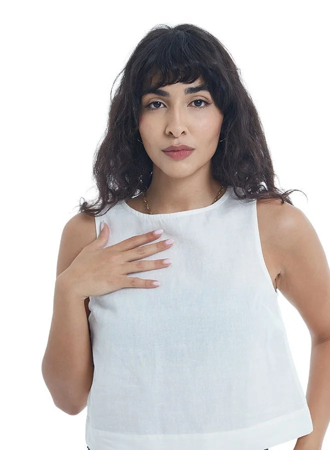 Asharae  Women's Sleeveless Solid Crop Length Top  Comfortable Material, Breathable Daily Wear, Casual Fashion Outfit, Special Occasion Outfit, Trendy & Chic Apparel for Women | Best Price UAE