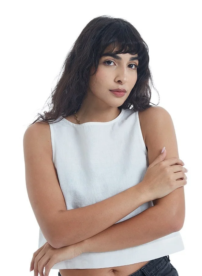 Asharae  Women's Sleeveless Solid Crop Length Top  Comfortable Material, Breathable Daily Wear, Casual Fashion Outfit, Special Occasion Outfit, Trendy & Chic Apparel for Women | Best Price UAE