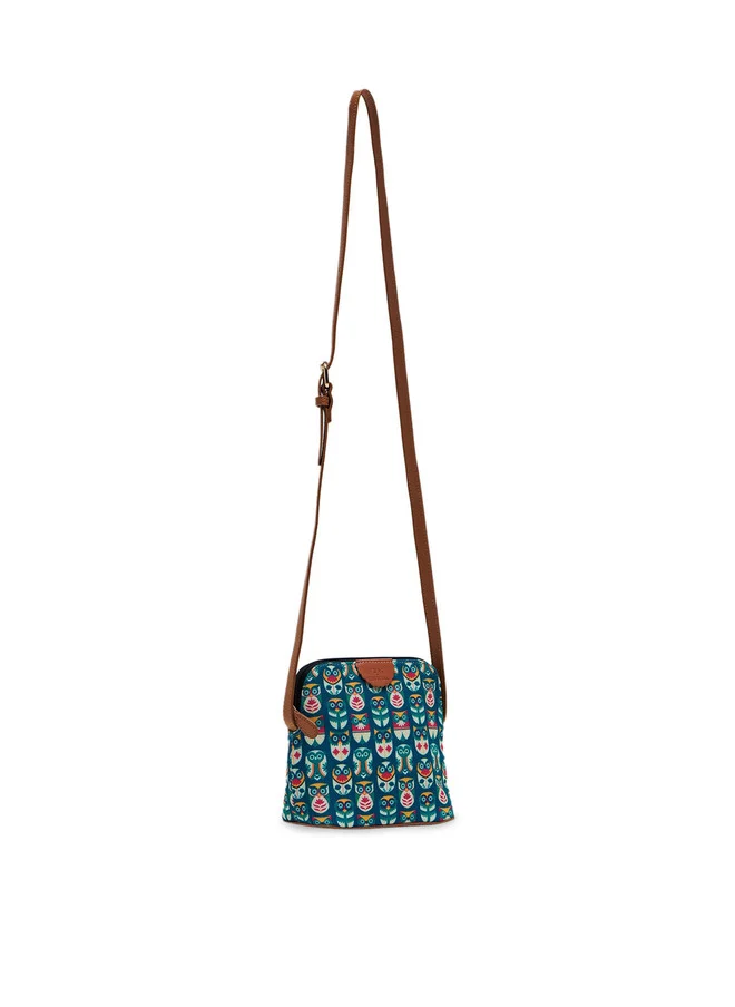 Chumbak Teal By Chumbak Flower Owl Sling Bag - Teal
