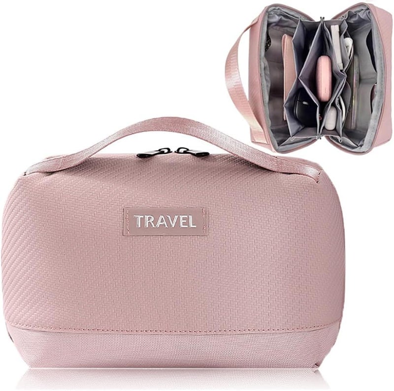 Water-Resistant Electronic Organizer Bag for Tech Accessories, Travel Pouch for Chargers, Cables, Power Banks, Hard Drives, Memory Cards, Portable Electronics Storage Case (Pink, 24 x 15 x 11 cm) - Image 1