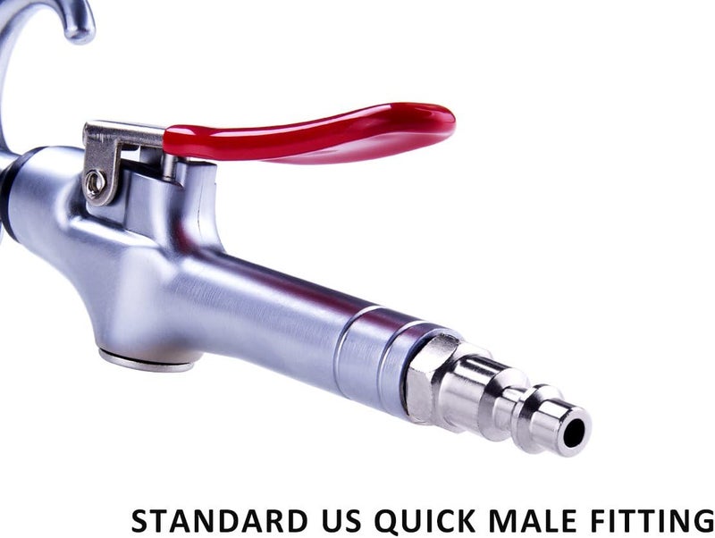 JASTIND High Volume Powerful Industrial Air Blow Gun, 17-26 Inch Extensible Stainless Steel Air Flow Nozzle, Pneumatic Air Compressor Accessories Tool, Extended Dust Air Blower Gun with 360 Degree Swivel Hook - Image 4