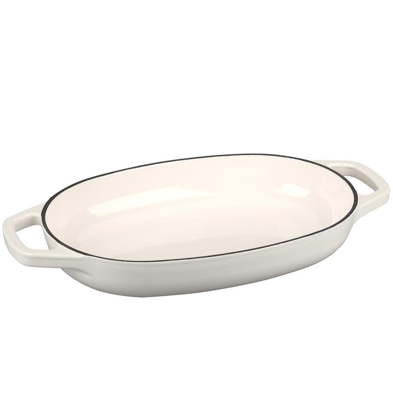 EDGING CASTING Enameled Cast Iron Oval Dutch Oven Pot with Lid, Dutch Oven for Sourdough Bread Baking, Oval Bread Pan, Bread Oven, Bread Dutch Oven, 5qt, White - Image 5