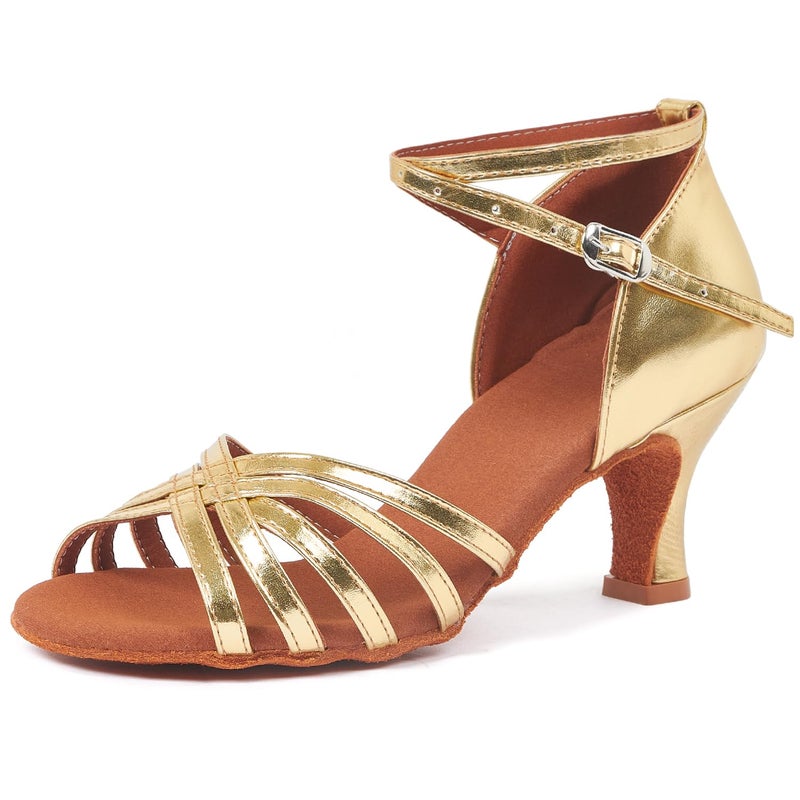 iCKER Women's Latin Dance Shoes Satin Professional Ballroom Salsa Practice Performance Dance Shoes - Image 1