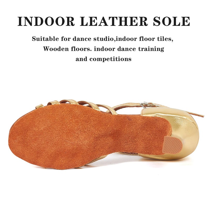 iCKER Women's Latin Dance Shoes Satin Professional Ballroom Salsa Practice Performance Dance Shoes - Image 4