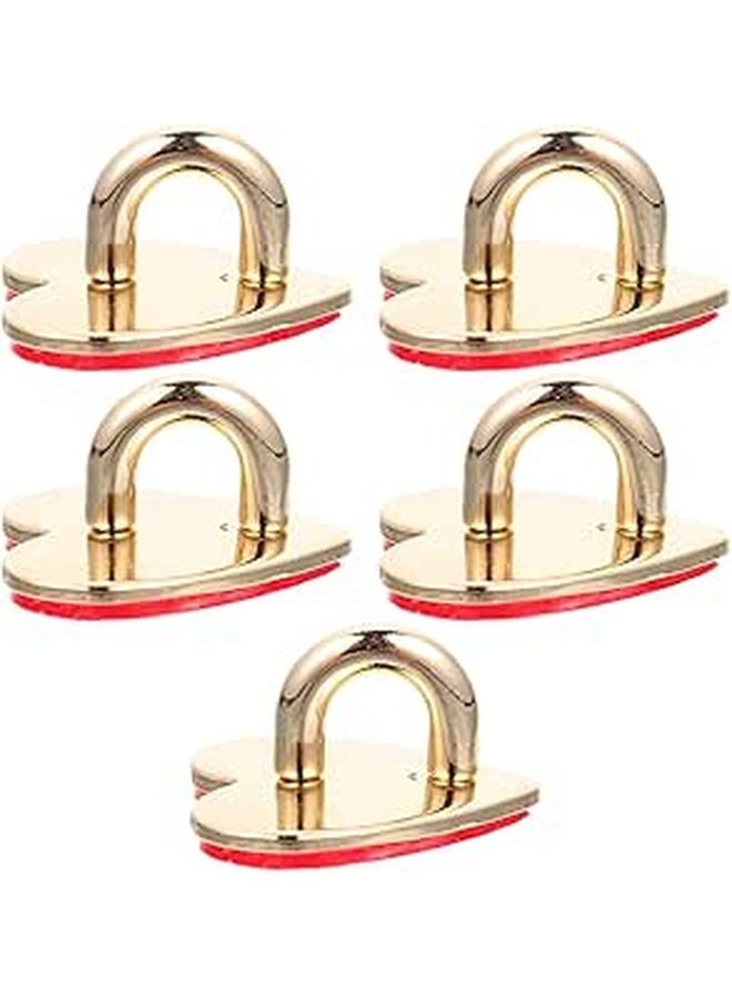 Gold Heart Shaped Adhesive Metal Phone Ring Holder Kickstand 5 Pack - Image 1