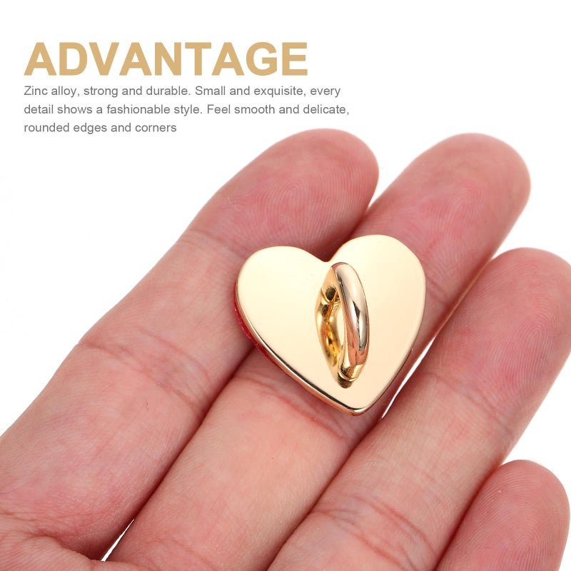 Gold Heart Shaped Adhesive Metal Phone Ring Holder Kickstand 5 Pack - Image 5