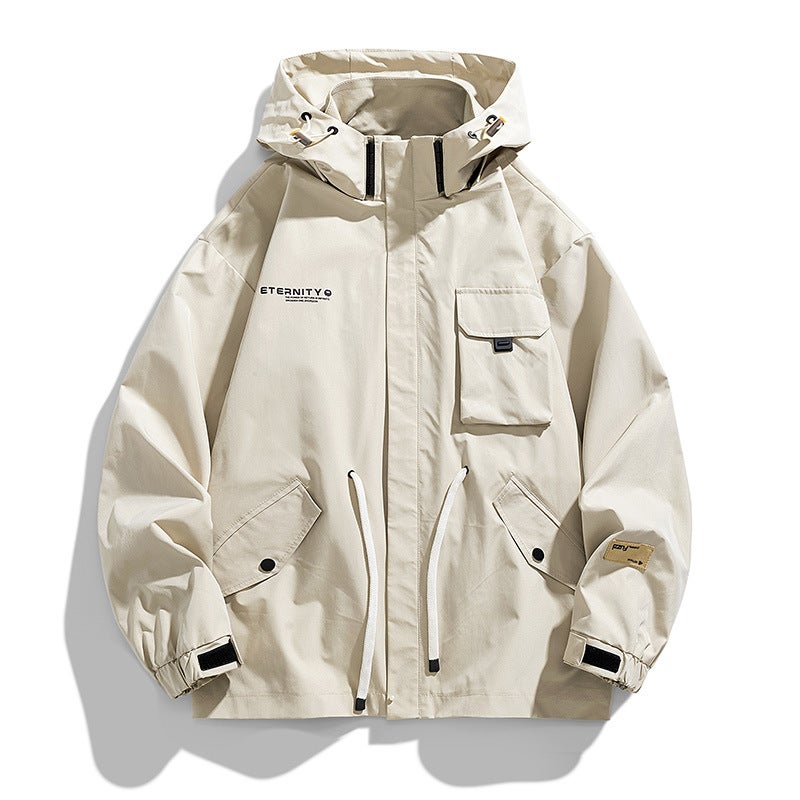 New 2024 Spring Thin Jacket Coat Hooded Windproof Outdoor Explosions Simple Atmosphere Student Youth - Image 3