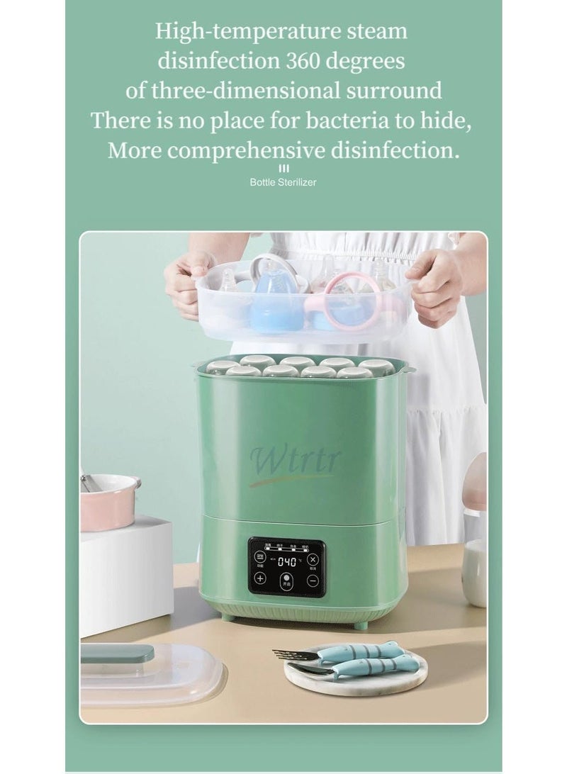 وترتر معقم زجاجات الأطفال Wtrtr، معقم وجاف كهربائي بالبخار للزجاجات، معقم 5 في 1 لجميع ملحقات وأدوات الأطفال، مناسب للجميع، أبيض - Image 2